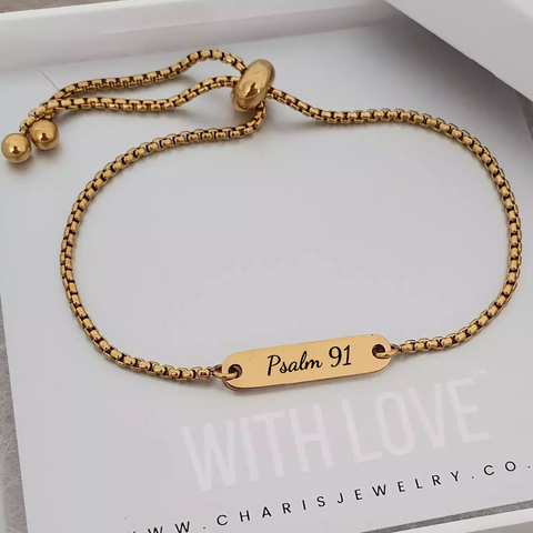 Jayda Gold Personalized Stainless Steel bracelet, Adjustable Size (READY IN 3 DAYS!)
