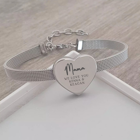 Heartleigh Personalized Stainless Steel bracelet, Adjustable Size (READY IN 3 DAYS)