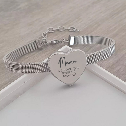 Heartleigh Personalized Stainless Steel bracelet, Adjustable Size (READY IN 3 DAYS!)