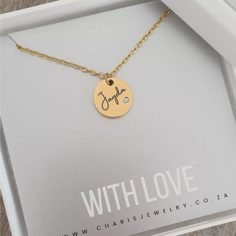 Personalized necklace gold