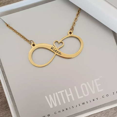 personalized infinity necklace gold