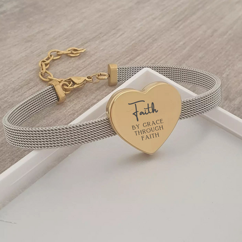 Heartleigh Personalized Gold Stainless Steel bracelet, Adjustable Size (READY IN 3 DAYS)