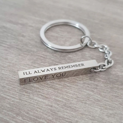 Milani Personalized Bar Keyring, Stainless Steel