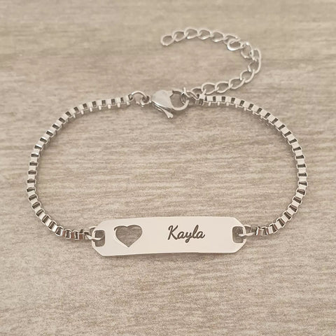 Sophia Personalized Stainless Steel bracelet, Adjustable Size 16-21cm (READY IN 3 DAYS)