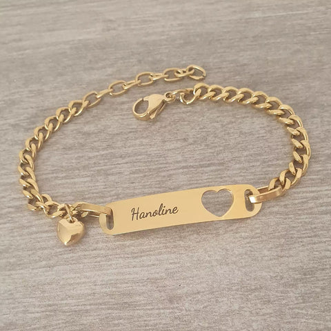 Arabella Personalized Gold Stainless Steel bracelet, Adjustable Size 18-22cm (READY IN 3 DAYS!)