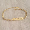 Gianna Gold Personalized Stainless Steel CZ ID bracelet, Adjustable Size (Ready in 3 Days)