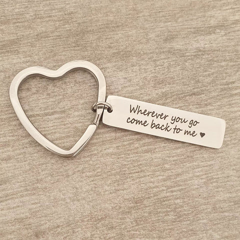 Leah Personalized Message Keyring, Stainless Steel (READY IN 3 DAYS)