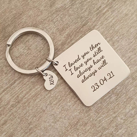 Amaya Personalized Keyring, Stainless Steel (READY IN 3 DAYS)