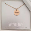 Stara Personalized Necklace, Rose Gold Stainless Steel, Size: 15mm on 45cm chain