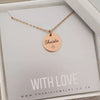 Stara Personalized Necklace, Rose Gold Stainless Steel, Size: 15mm on 45cm chain