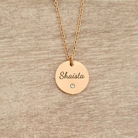 Personalized rose gold necklace
