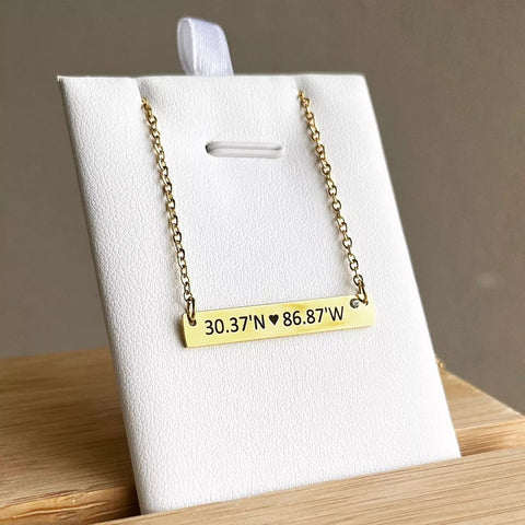 Kadie Personalized Bar Name Necklace, Stainless Steel (SILVER, GOLD OR ROSE GOLD, READY IN 3 DAYS)