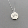 Mila Personalized Disc Necklace, Silver Stainless Steel