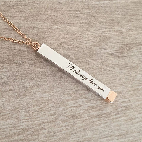 Chanel Personalized Necklace with inside message, Rose Gold Stainless Steel (READY IN 3 DAYS!)