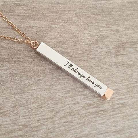 Chanel Personalized Necklace with inside message, Rose Gold Stainless Steel