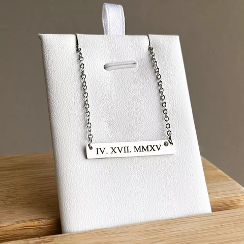 Namira Personalized Bar Name Necklace, Stainless Steel (SILVER, GOLD OR ROSE GOLD, READY IN 3 DAYS)