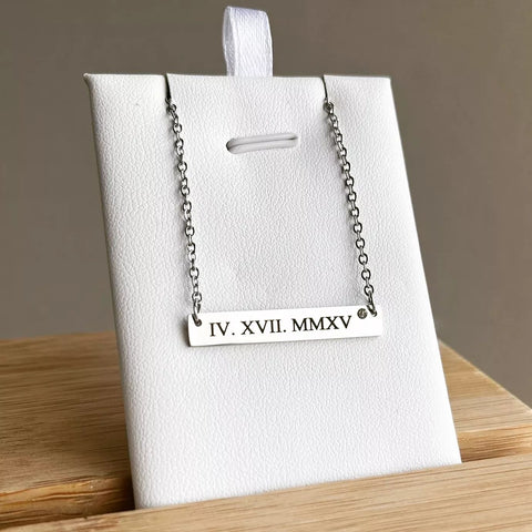 Personalized roman numeral necklace