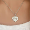 Casey Personalized Heart Necklace, Stainless Steel (SILVER, GOLD OR ROSE GOLD)