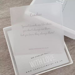 Personalized jewelry note