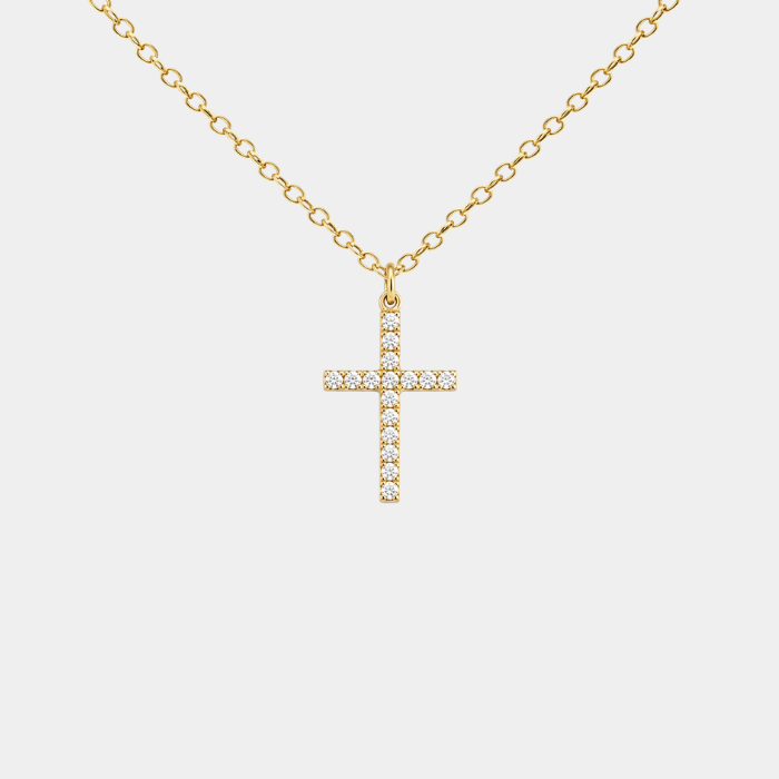 GRACE CZ GOLD CROSS NECKLACE