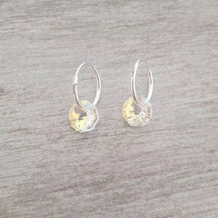 Silver round hoop earrings