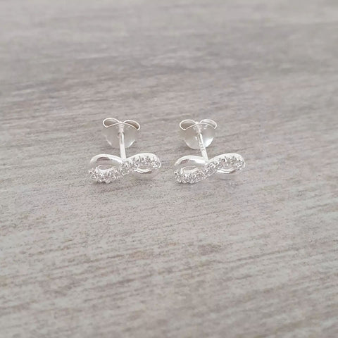 Silver infinity earrings