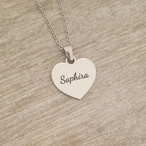 Amore Personalized Necklace, Stainless Steel, Size: 20mm on 45cm chain (READY IN 3 DAYS!)