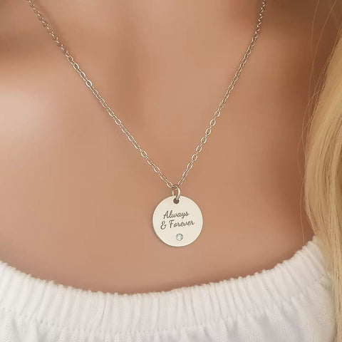 Gemma-Lee Personalized Necklace, Stainless Steel, Size: 15mm on 45cm chain