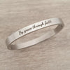 Kiera Petite Personalized Clip Open Bangle, Stainless Steel Small Size: 55mm Diameter (READY IN 3 DAYS)