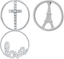 Alloy Cross, Eiffel Tower or Love Round Plate for inside floating locket