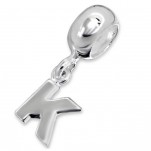 B58-C12069 - 925 Sterling Silver A-Z Initial Letter European Charm Bead Dangle