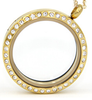 FL10 - Gold Plated High Quality Stainless Steel Round Floating Locket necklace with Chain