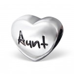 925 Sterling Silver Aunt Heart European Bead Charm