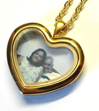  Gold Plated Personalized Photo Heart Locket Necklace