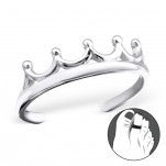 Romi - 925 Sterling Silver Crown Toe Ring, Adjustable Size
