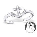 925 Sterling Silver Anchor Toe Ring