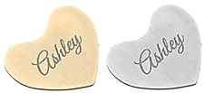 Personalized Stainless Steel Name Heart, silver or gold Media 1 of 1