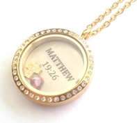 FL20 - Personalized Silver or Gold Stainless Steel Locket with any 2 floating pieces