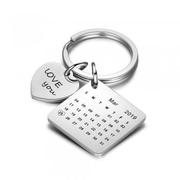 CAS101848 - Personalized 21st Calender Keyring, Stainless Steel