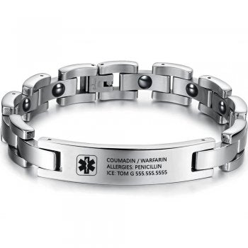 Men's Personalized Medical Alert Bracelet