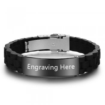 Men's silicone engraved bracelet