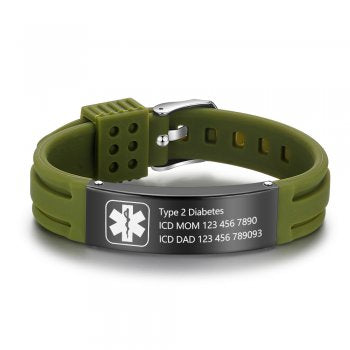 CBA102623 - Personalized Medical Alert Bracelet, Stainless Steel & Silicone Strap