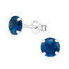 Stering silver March london blue birthstone earrings