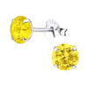 Sterling silver November birthstone earrings yellow