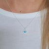 Silver blue stone necklace