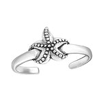 Mae - 925 Sterling Silver Starfish Toe Ring, Adjustable Size