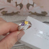 CRI102504 - 925 Sterling Silver Personalized Couples Names & Birthstones Ring