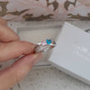 CRI102504 - 925 Sterling Silver Personalized Couples Names & Birthstones Ring