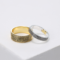 CAS101832 - Fingerprint sterling silver ring for Men and Women