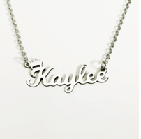 JBSA6NCs - Small Personalized Stainless Steel Crown Name Necklace
